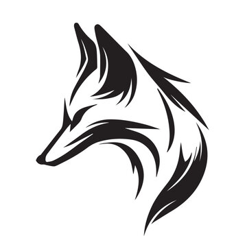 Fox vector image on a white background. Vector illustration silhouette svg.
