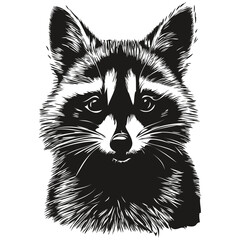 Hand drawn raccoon on a white background © Сергей Тарасюк