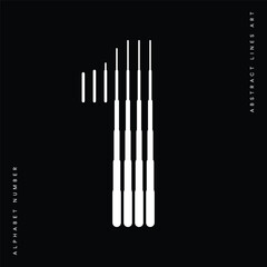 Number 1 with Abstract Line Pattern