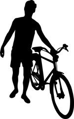 Fototapeta na wymiar silhouette of a person riding a bicycle