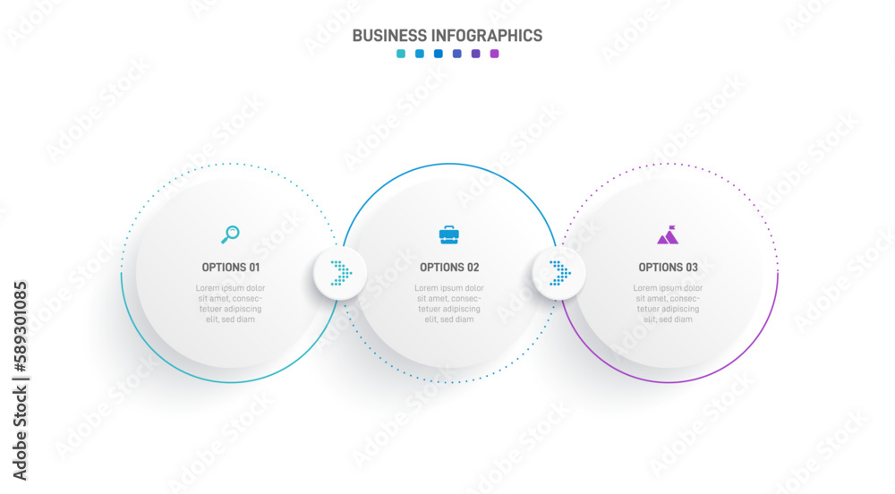 Poster timeline infographic with infochart. modern presentation template with 3 spets for business process.