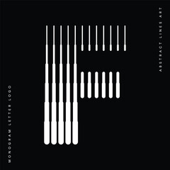 Letter F Logo with Abstract Line Pattern