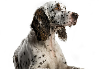Majestic English Setter Dog on White Background - Discover the Beauty of This Elegant Breed