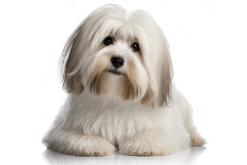 Obraz premium Adorable Havanese Dog on White Background - Perfect Pet for Your Family