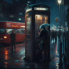 phonebooth in the rain