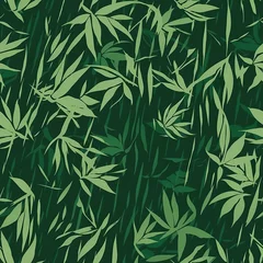 A seamless pattern of bamboo leaves. SEAMLESS BAMBOO WALLPAPER. © Gogi