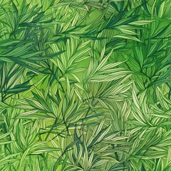 A seamless pattern of bamboo leaves. SEAMLESS BAMBOO WALLPAPER. © Gogi