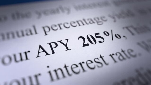 Animated Annual Percentage Yield (APY) Increasing Numbers on Financial Statements