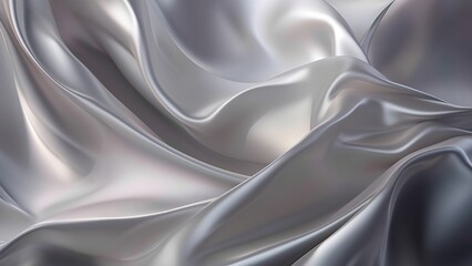 Silver abstract background luxury cloth or liquid wave or wavy folds of grunge silk texture satin velvet material or luxurious or elegant wallpaper design, background , generative AI