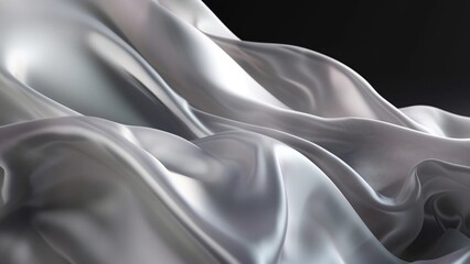 Silver abstract background luxury cloth or liquid wave or wavy folds of grunge silk texture satin velvet material or luxurious or elegant wallpaper design, background , generative AI