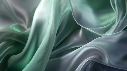 Green abstract background luxury cloth or liquid wave or wavy folds of grunge silk texture satin velvet material or luxurious or elegant wallpaper design, background , generative AI