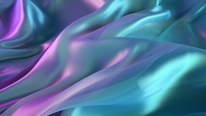 Neon abstract background luxury cloth or liquid wave or wavy folds of grunge silk texture satin velvet material or luxurious or elegant wallpaper design, background , generative AI