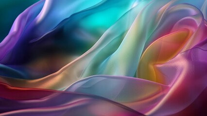 Neon abstract background luxury cloth or liquid wave or wavy folds of grunge silk texture satin velvet material or luxurious or elegant wallpaper design, background , generative AI