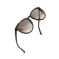 Sunglasses in flying isolated on white and grey background. Sunglasses summer woman fashion...