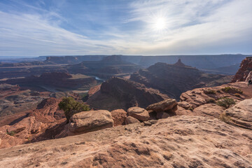 sunset at dead horse point in dead horse point state park, utah, usa