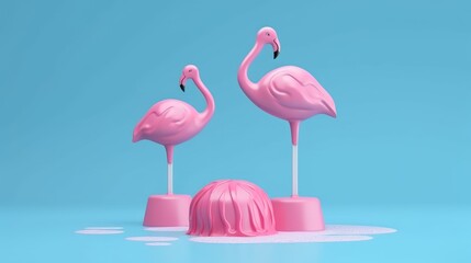 pink flamingos, Generative AI