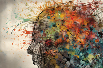 Complex Human Thought Process Abstract Illustration