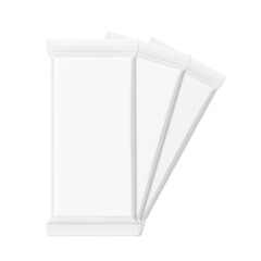 High realistic chocolate block set mockup. Vector illustration isolated on white background. Flat lay view. Great for your design. EPS10.