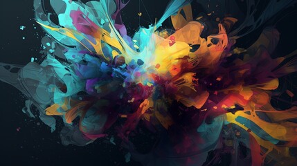 Obraz premium abstract background illustration of colorful strip in vintage grunge color texture design, Generative Ai