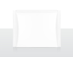 High realistic package bag mockup. Front view. Vector illustration. Easy to use for presentation your product, design. EPS10.