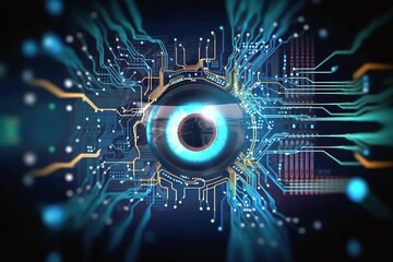 Illustration of an Cyber Eye that is watching you