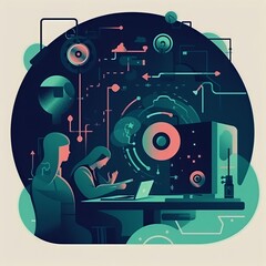 Illustration of deepweb cyber work