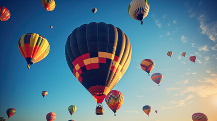Obraz premium Air ballon background. Illustration AI Generative.