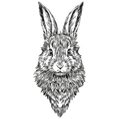 Vintage engrave isolated Rabbit illustration cut ink sketch hare © Сергей Тарасюк