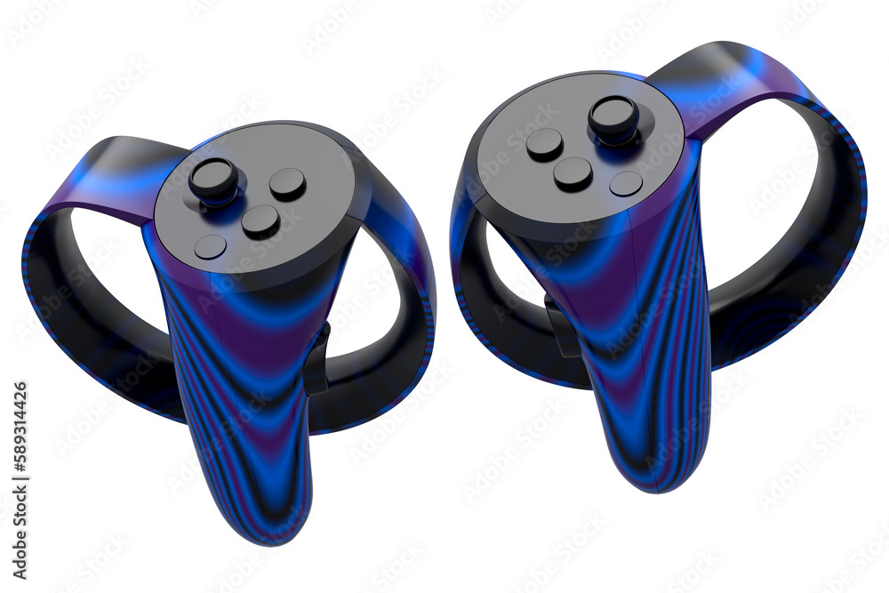 Poster virtual reality controllers for online gaming with seamless wavy pattern