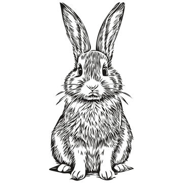 Portrait of a cute Rabbit on a white background hare