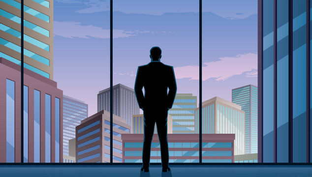 Businessman Watching City Day
