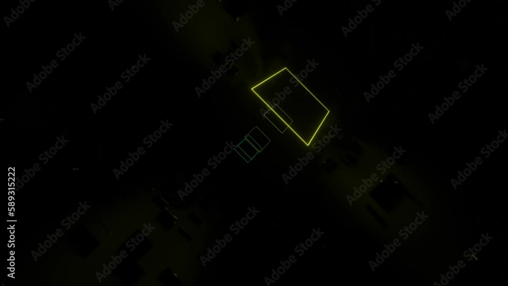 Aufkleber neon flash light structures. hi-tech neon sci-fi tunel. trendy neon glow lines form pattern and cons