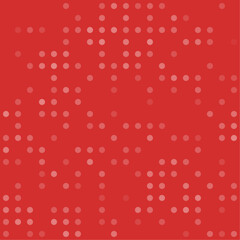 Abstract seamless geometric pattern. Mosaic background of white circles. Evenly spaced  shapes of different color. Vector illustration on red background