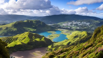  Hiking Trail with Stunning View of Lakes in Ponta Delgada, Azores