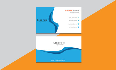 Double-sided creative business card vector design template. Business card for business and personal use. Vector illustration design. Horizontal layout, Print read. 