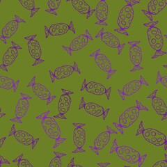 Cartoon doodle seamless sugar candy pattern for wrapping paper and fabrics and linens and kids clothes