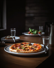 Obraz na płótnie Canvas pizza on a plate