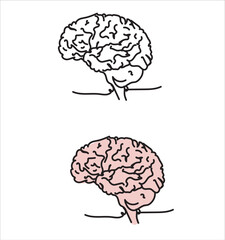 One single line drawing of human brain for memorizing medical clinic logo identity