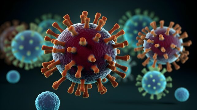 3d rendered illustration of a Marburg virus disease. Marburg virus disease (MVD) concept, virus illustration idea generative AI.

