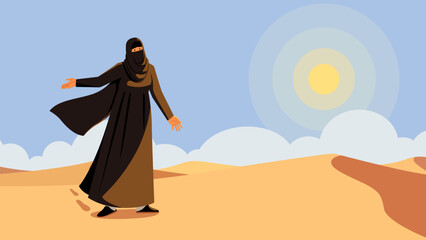 Muslim Woman in Desert