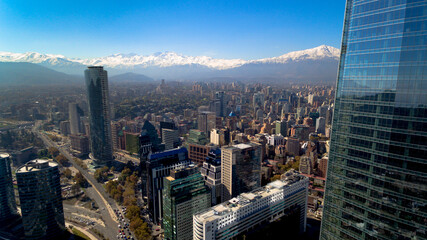 Aerial photography of Santiago de Chile