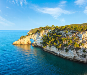 Summer evening Architello (Arch) of San Felice on the Gargano peninsula in Puglia, Italy