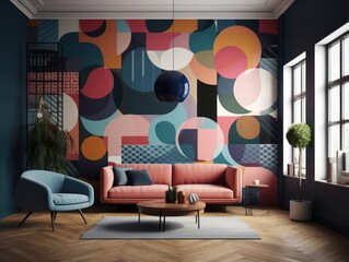 geometric design modern living room