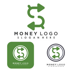 money logo design with letter s creative concept