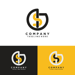 money logo design with letter s creative concept