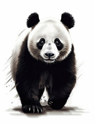 Naklejka premium Realistic Panda Illustration for Logo Design, T Shirts, Graphic Design and More. Generative AI