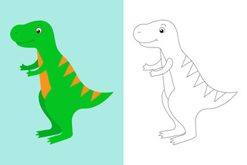 Coloring page. Dinosaur on a white background.