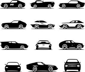 Cars | Minimalist and Simple Silhouette - Vector illustration