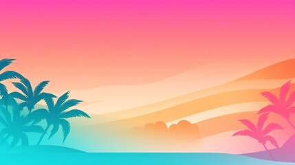 Fototapeta na wymiar Generative AI tropical island with palm trees
