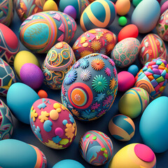 Fototapeta na wymiar Easter eggs colorful, ai generated